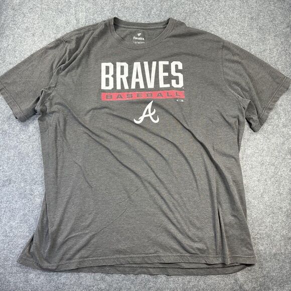 Fanatics Other - Atlanta Braves Shirt Mens 3XT Tall Gray MLB Baseball Fanatics Graphic Tee